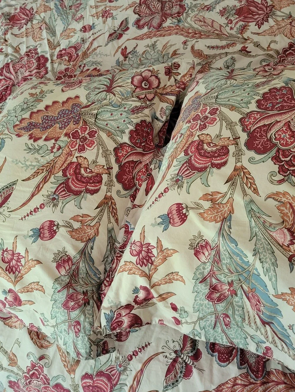 Pottery Barn Caesarea Israel Cotton Paisley Duvet Cover Sham Full Queen 3pc Set